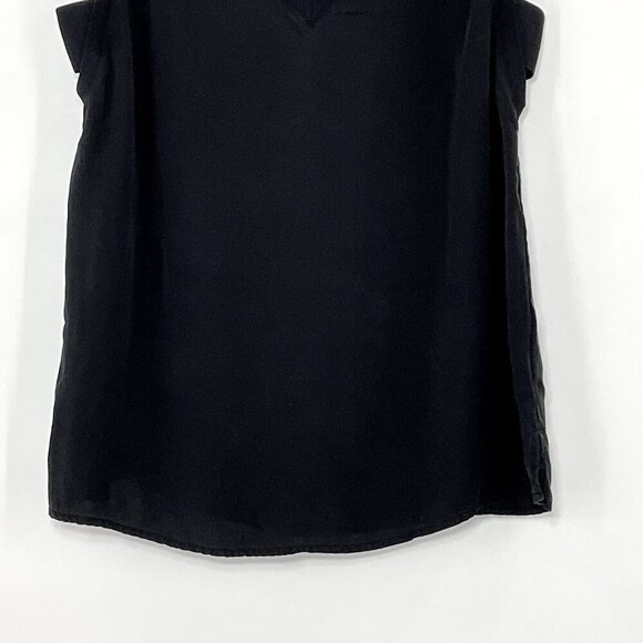 Theory Top Women's Large L Black Silk V-Neck Side Cut Out Sleeveless Blouse - Picture 7 of 16